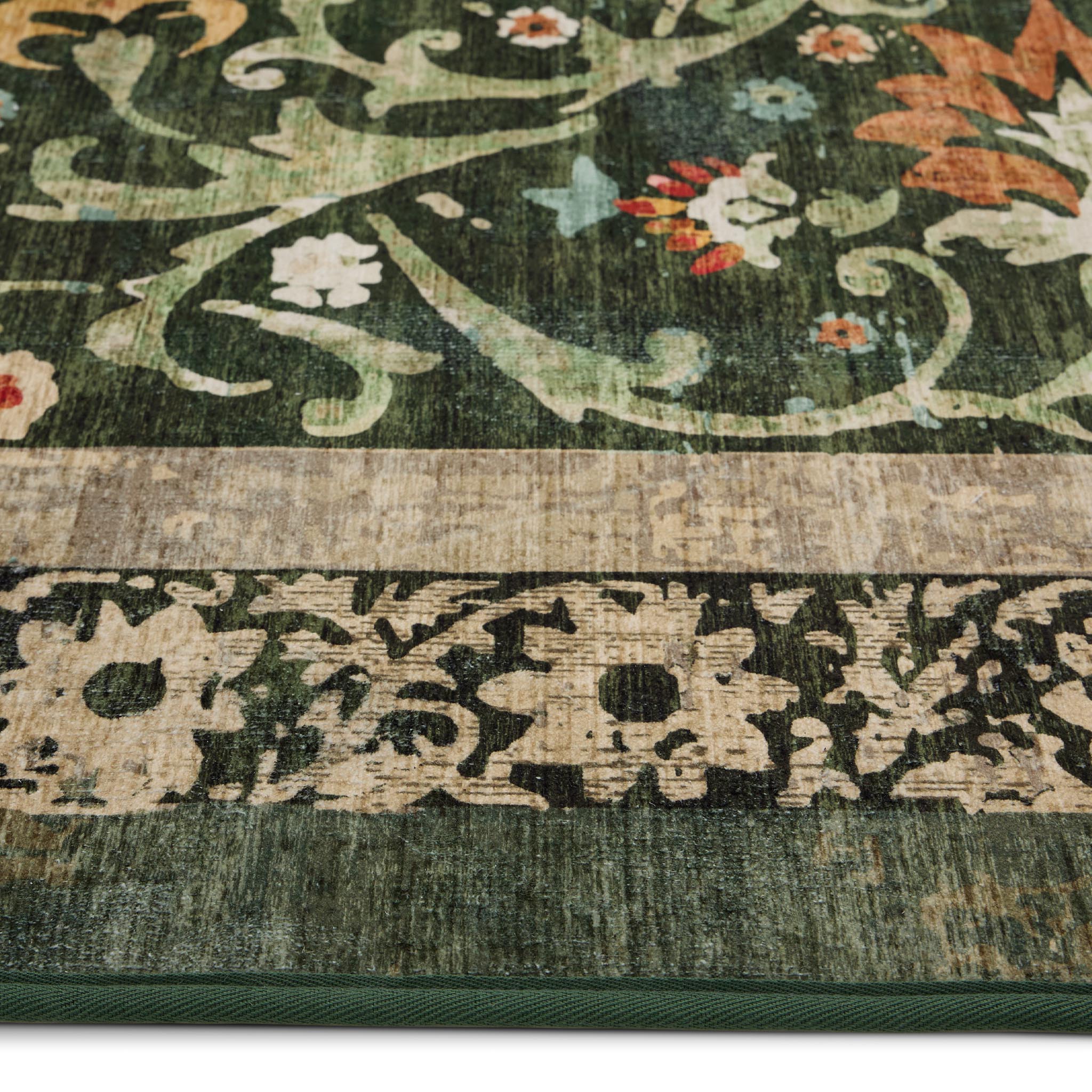 Country Paisley Green Eco-Washable Runner - Image 5