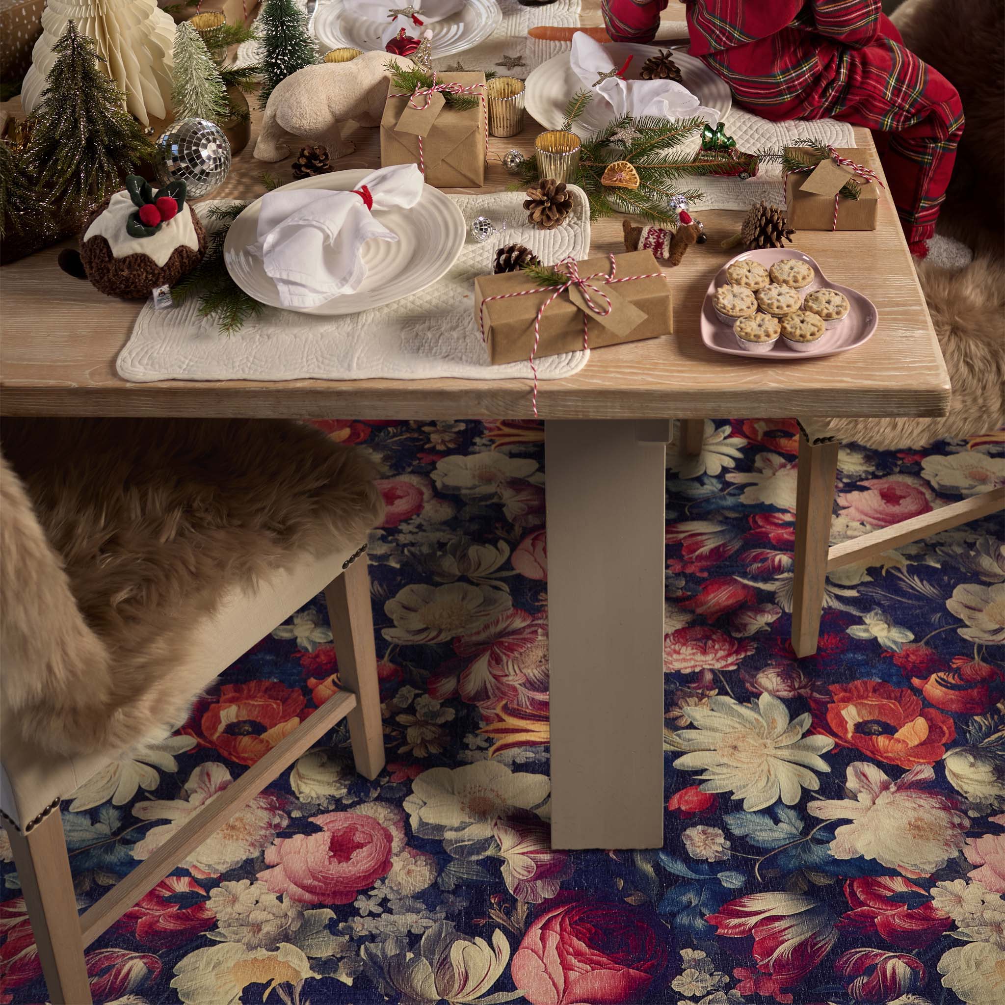 Dark Florals Eco-Washable Rug - Image 3