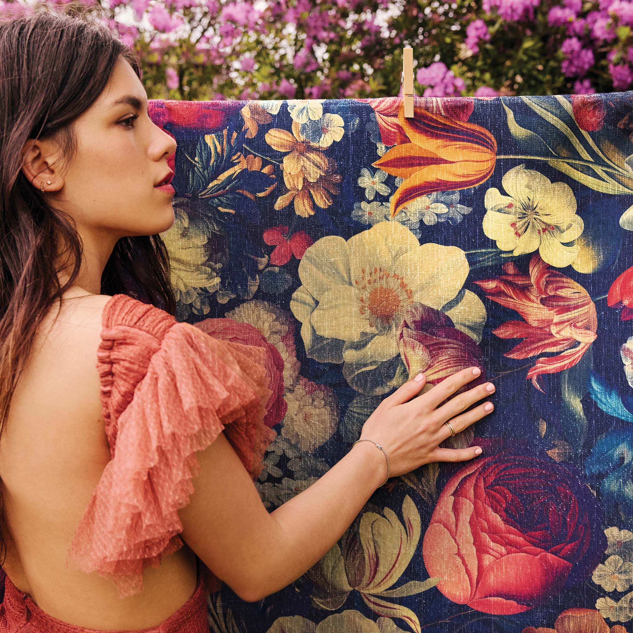 Dark Florals Eco-Washable Rug - Image 5