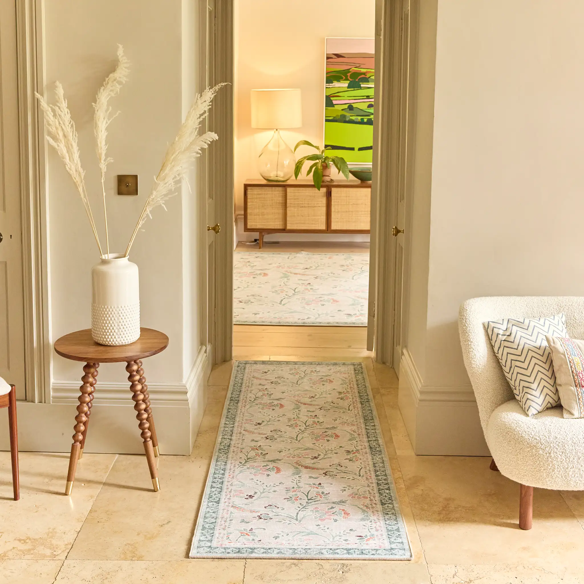 English Floral Eco-Washable Runner - Image 3