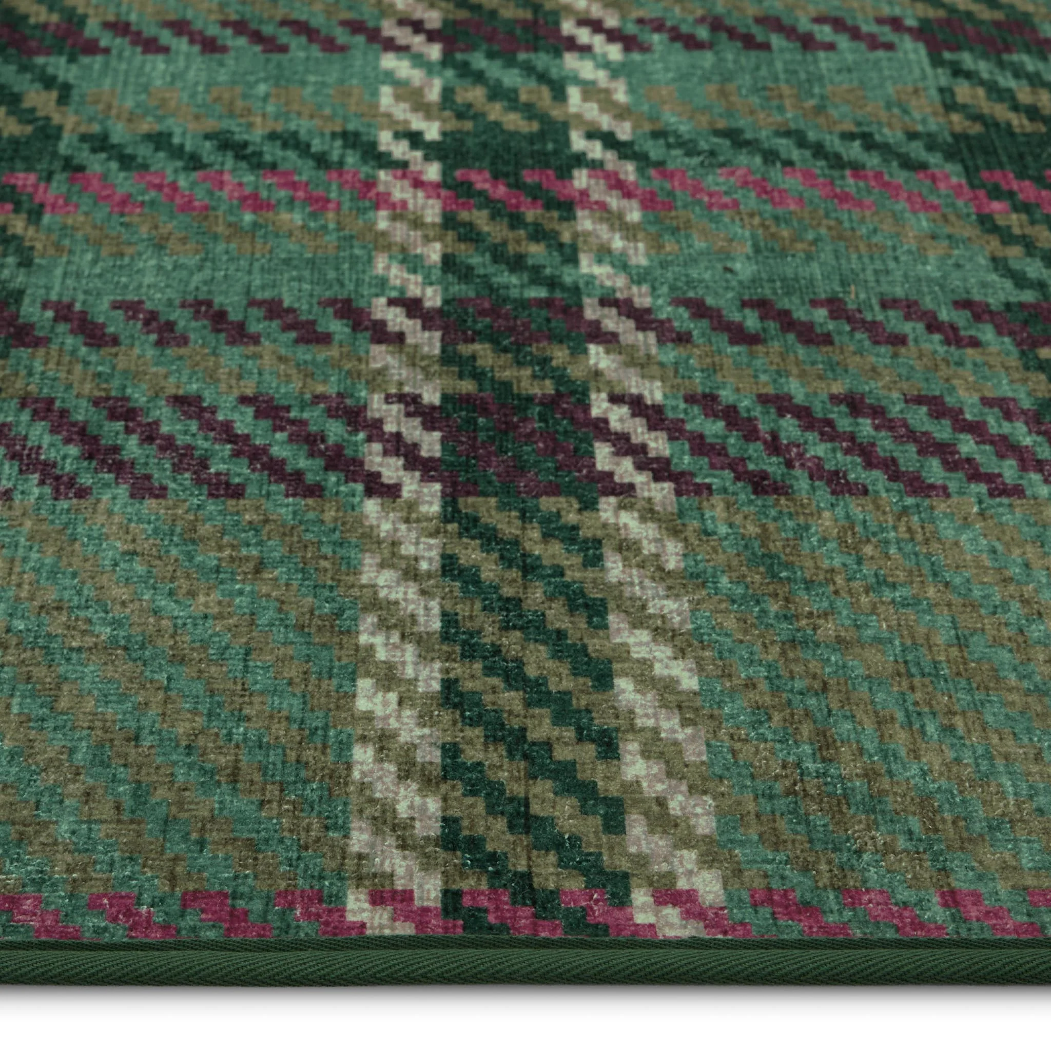 Isla Plaid Emerald Eco-Washable Rug - Image 5