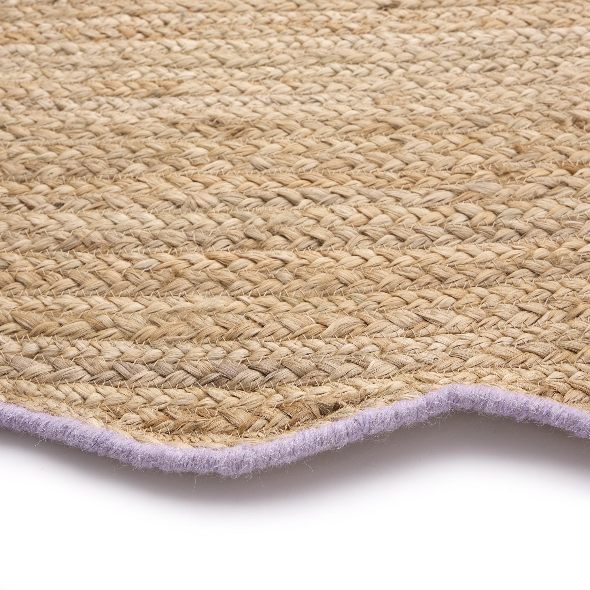 Jute Scalloped Edge Rug Lilac - Image 4