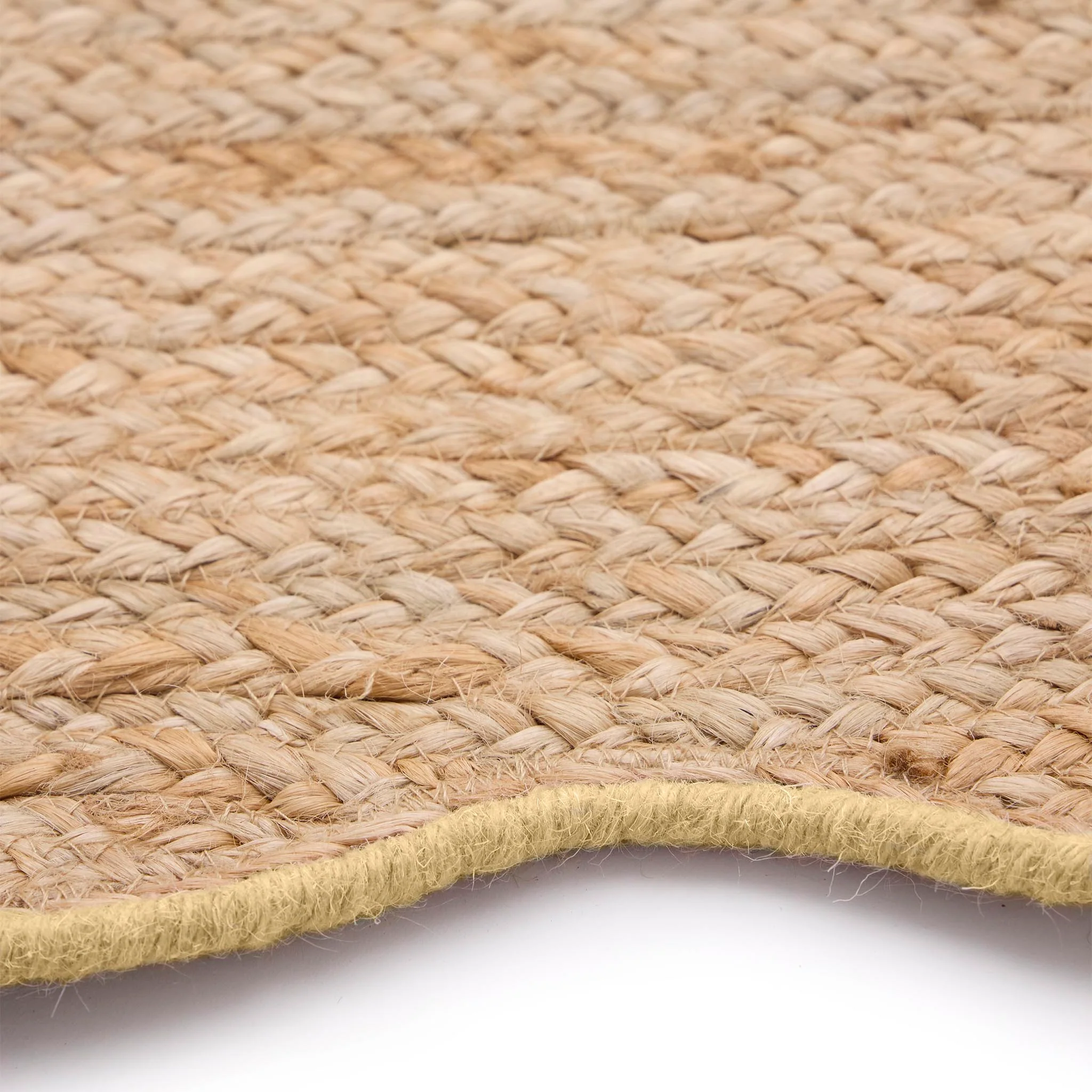 Jute Scalloped Edge Runner Yellow - Image 3