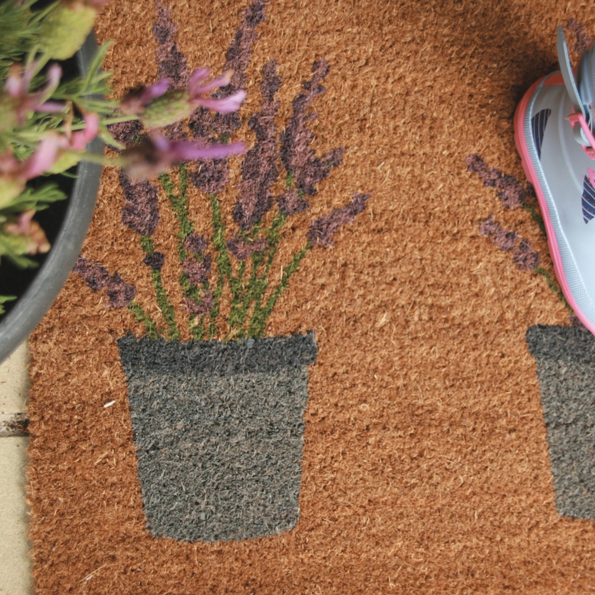 Printed Coir Lavender Doormat - Image 3