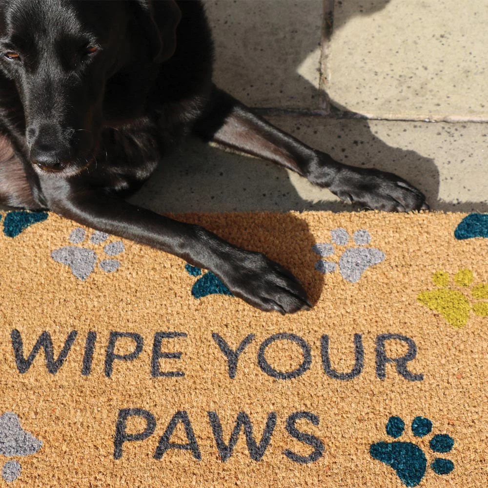Printed Coir Wipe Your Paws Doormat - Image 3