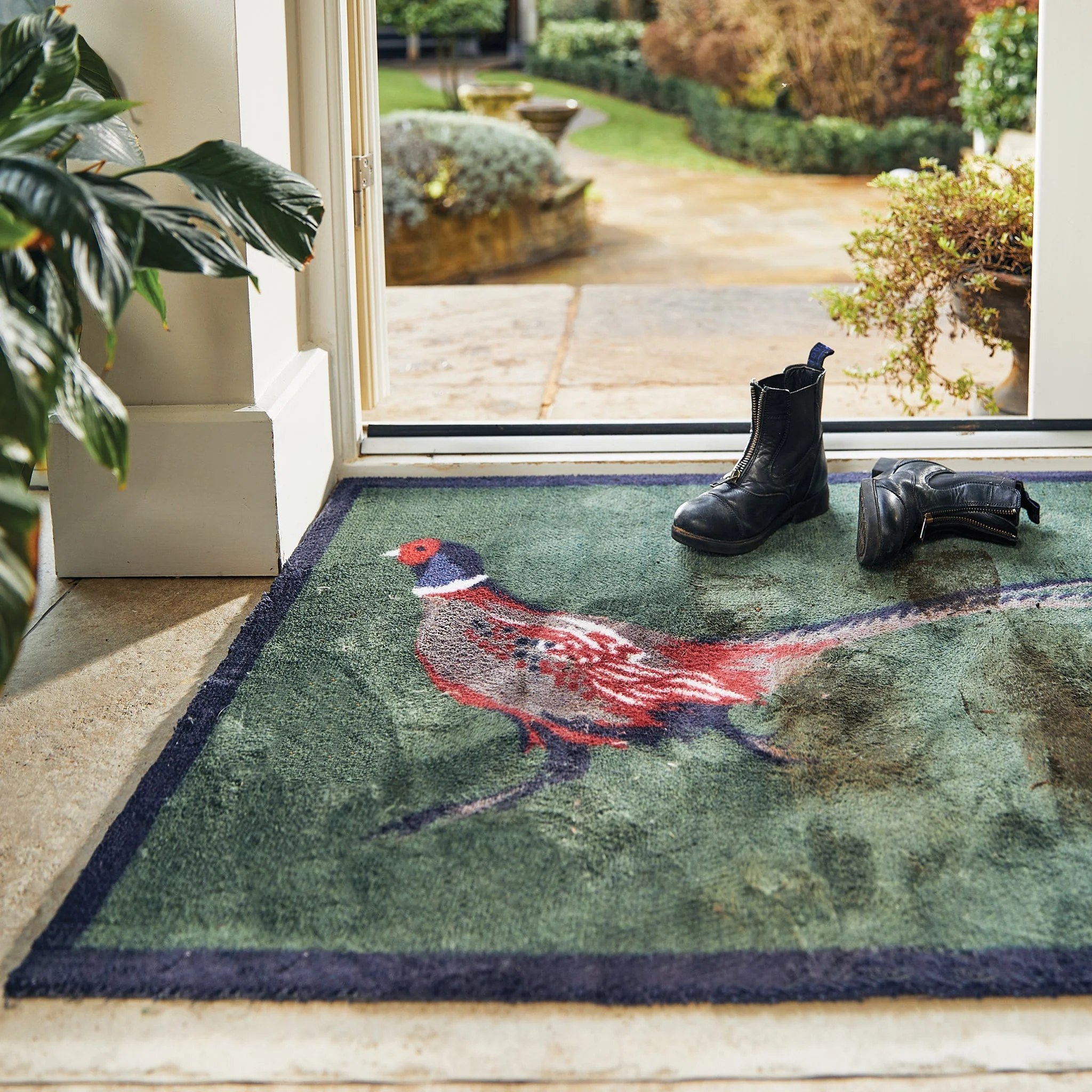 Pheasant Green 2 Washable Doormat - Image 3