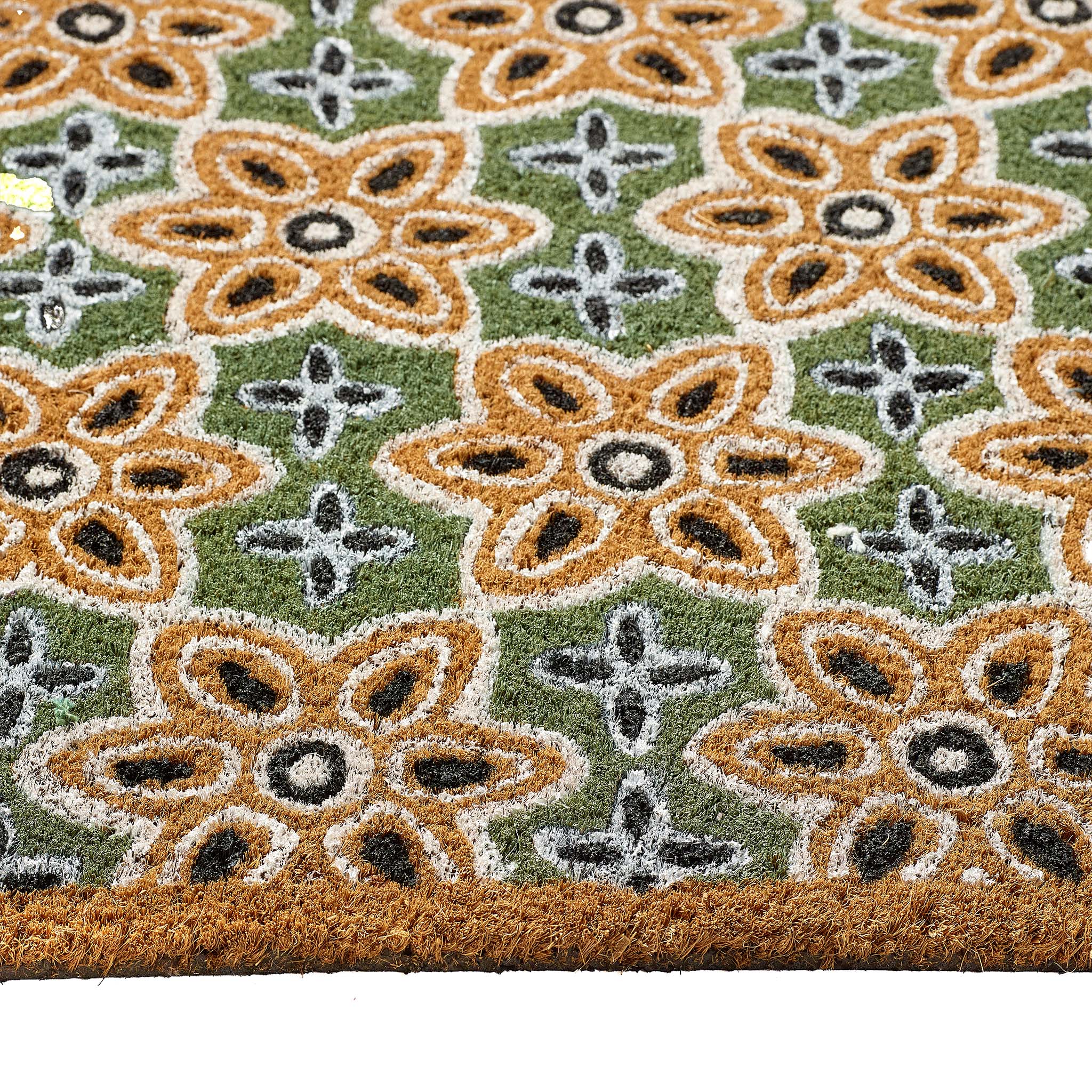 Sage Green Woodblock Coir Doormat - Image 3