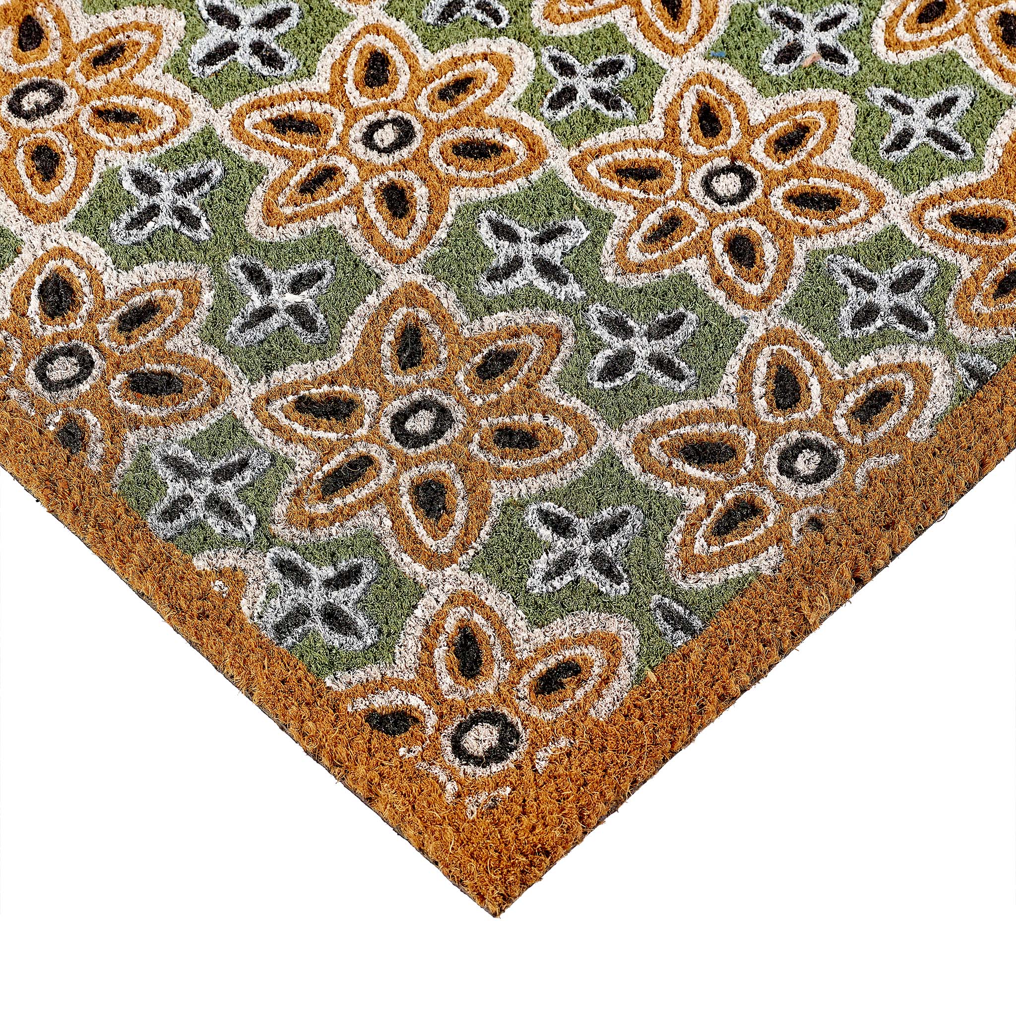Sage Green Woodblock Coir Doormat - Image 4