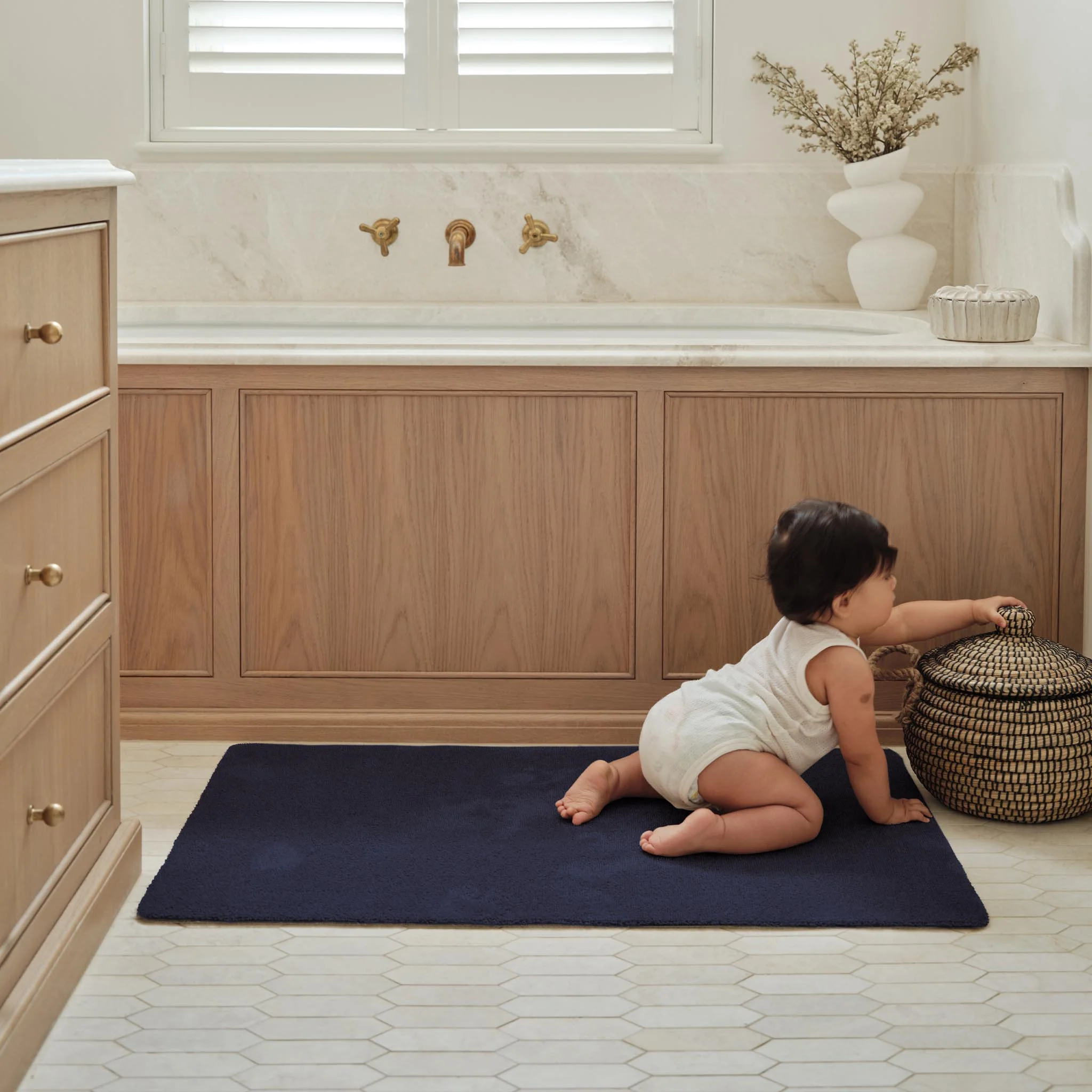 Sense French Navy Bath Mat - Image 3