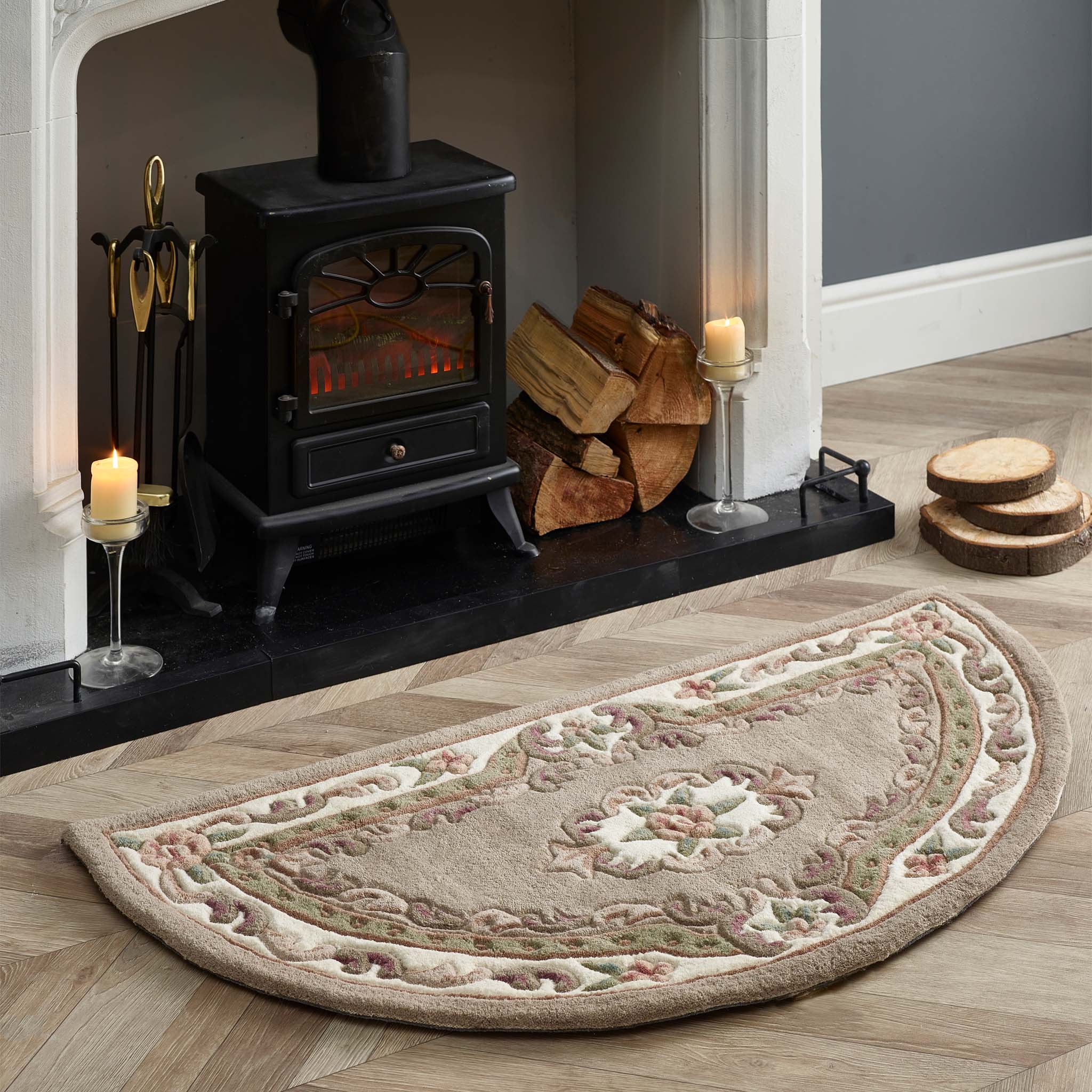 Shensi Aubusson Rug in Beige - Image 3