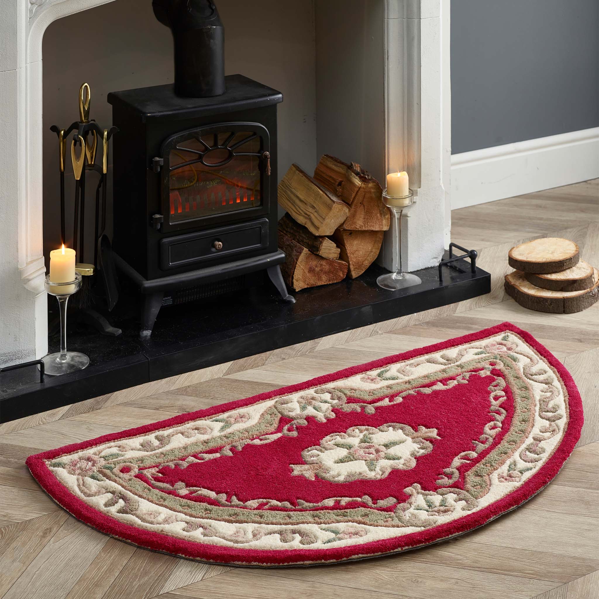Shensi Aubusson Rug in Wine - Image 4