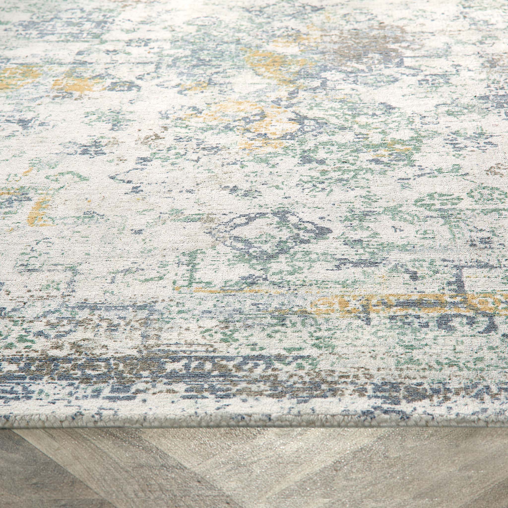 Vogue Rug Blue/Ochre - Image 3