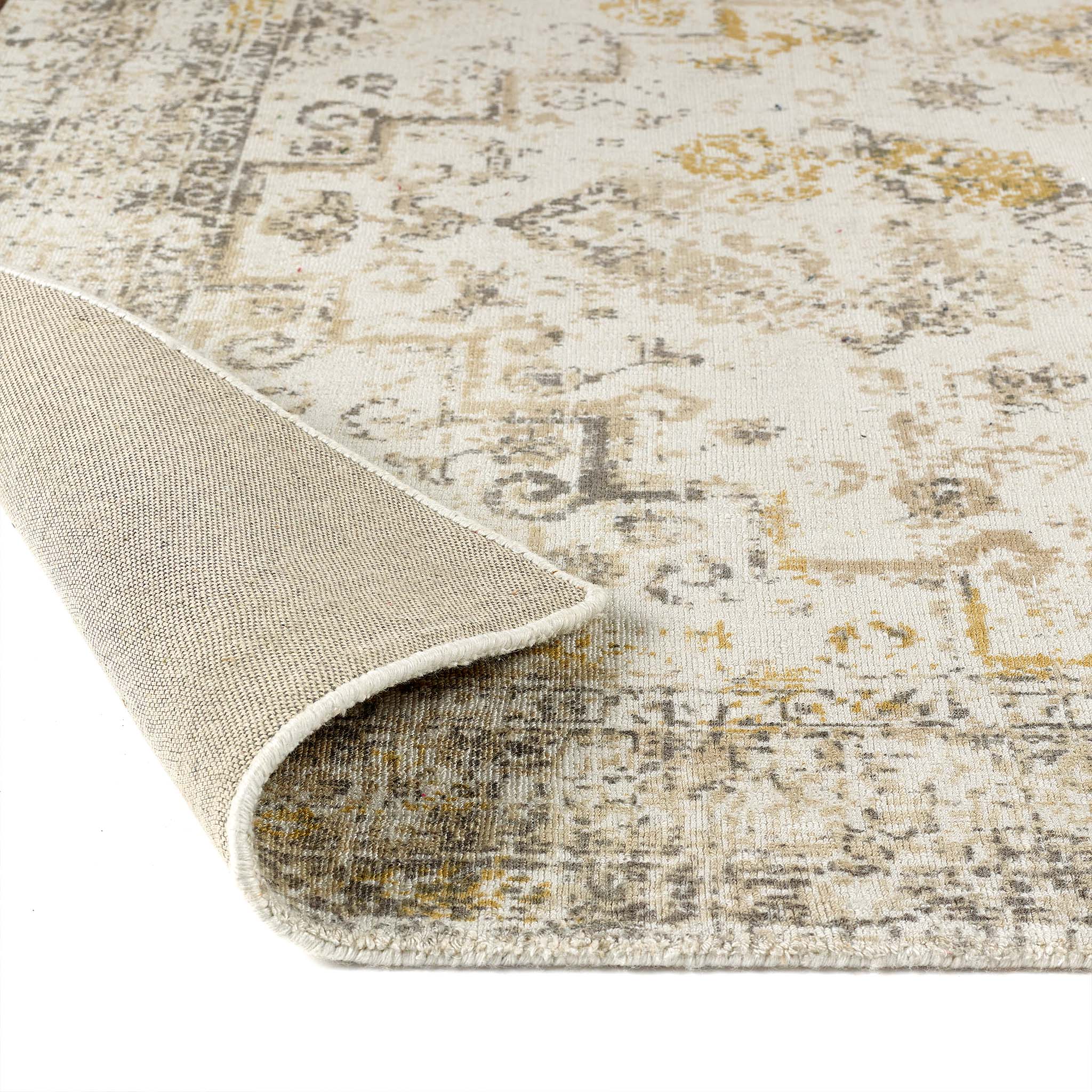 Vogue Rug Light Grey/Ochre - Image 3