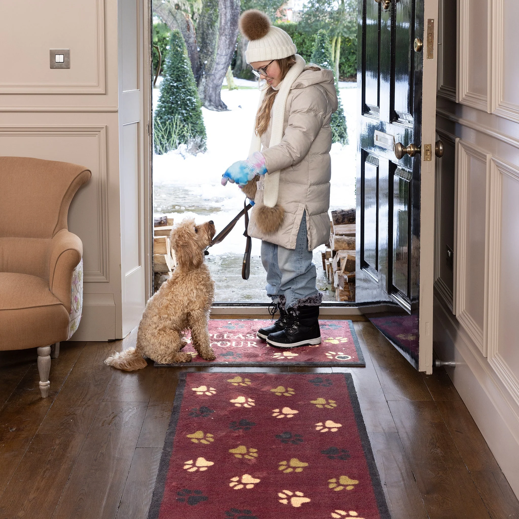 Wipe Your Paws Burgundy Runner - Image 3